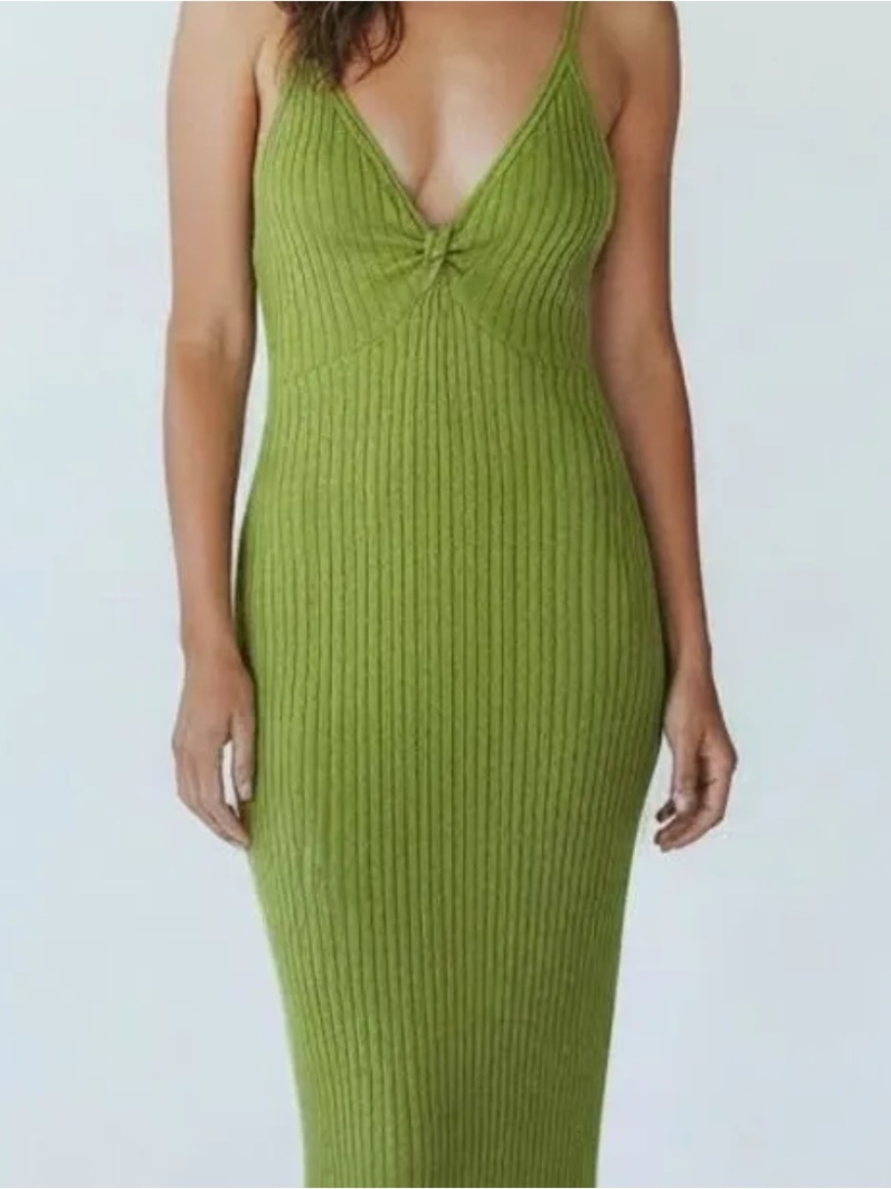 Anthropologie Light Green Maxi Dress Knit